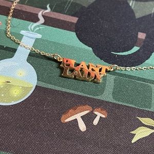 Plant lady gold plated necklace